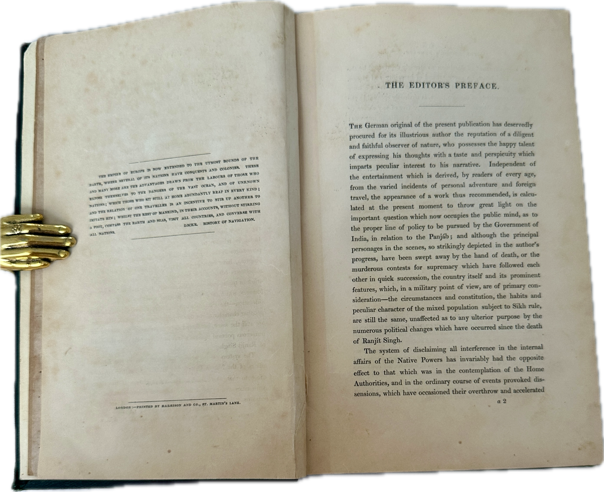 Travels in Kashmir and the Panjab  Baron Charles Hügel | London, 1845